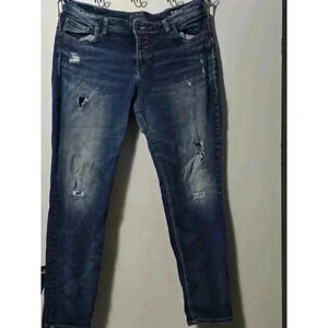 Woman's silver jeans, boyfriend style size 16 length 29. Holes‎ in inner thighs